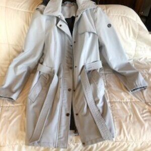 Calvin Klein lined dove grey zippered trench coat - medium